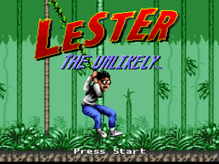 Lester the Unlikely title screen for Super Nintendo